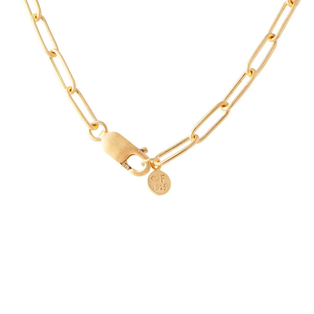 Fairley Crystal Cocktail Link Necklace - Gold