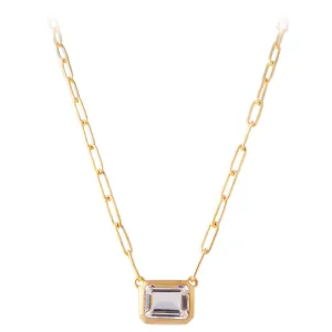 Fairley Crystal Cocktail Link Necklace - Gold