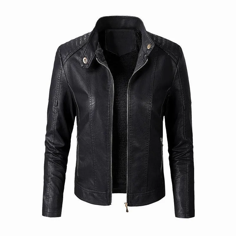 Fashionable Women's PU Leather Jacket with Velvet Lining