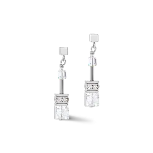 GeoCUBE® Iconic Nature earrings silver-white