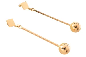 Gold pendant ball earrings