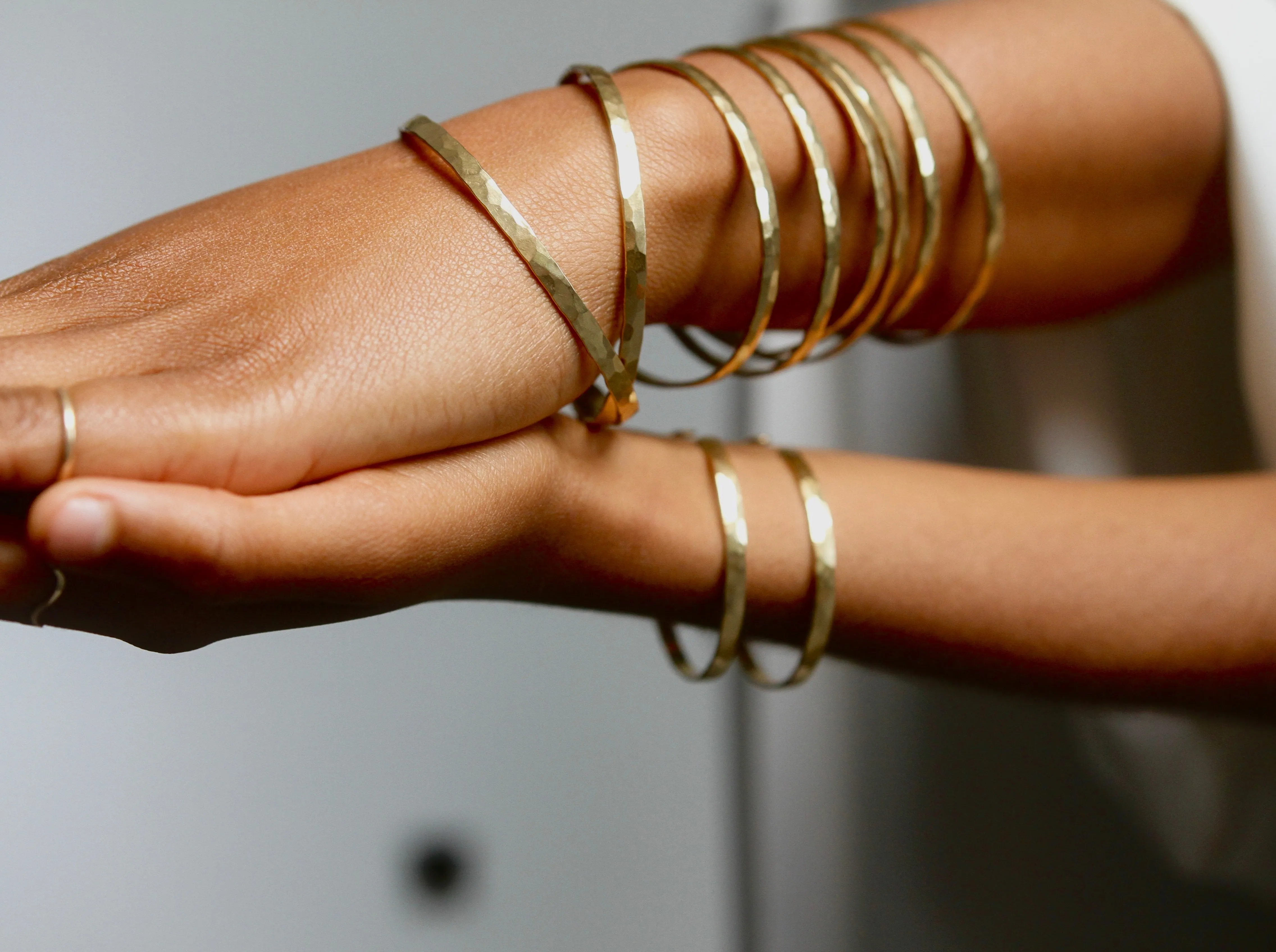 Hammered Bronze Bangle