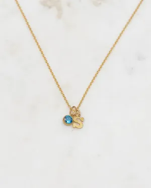 Initial S with Birthstone Necklace