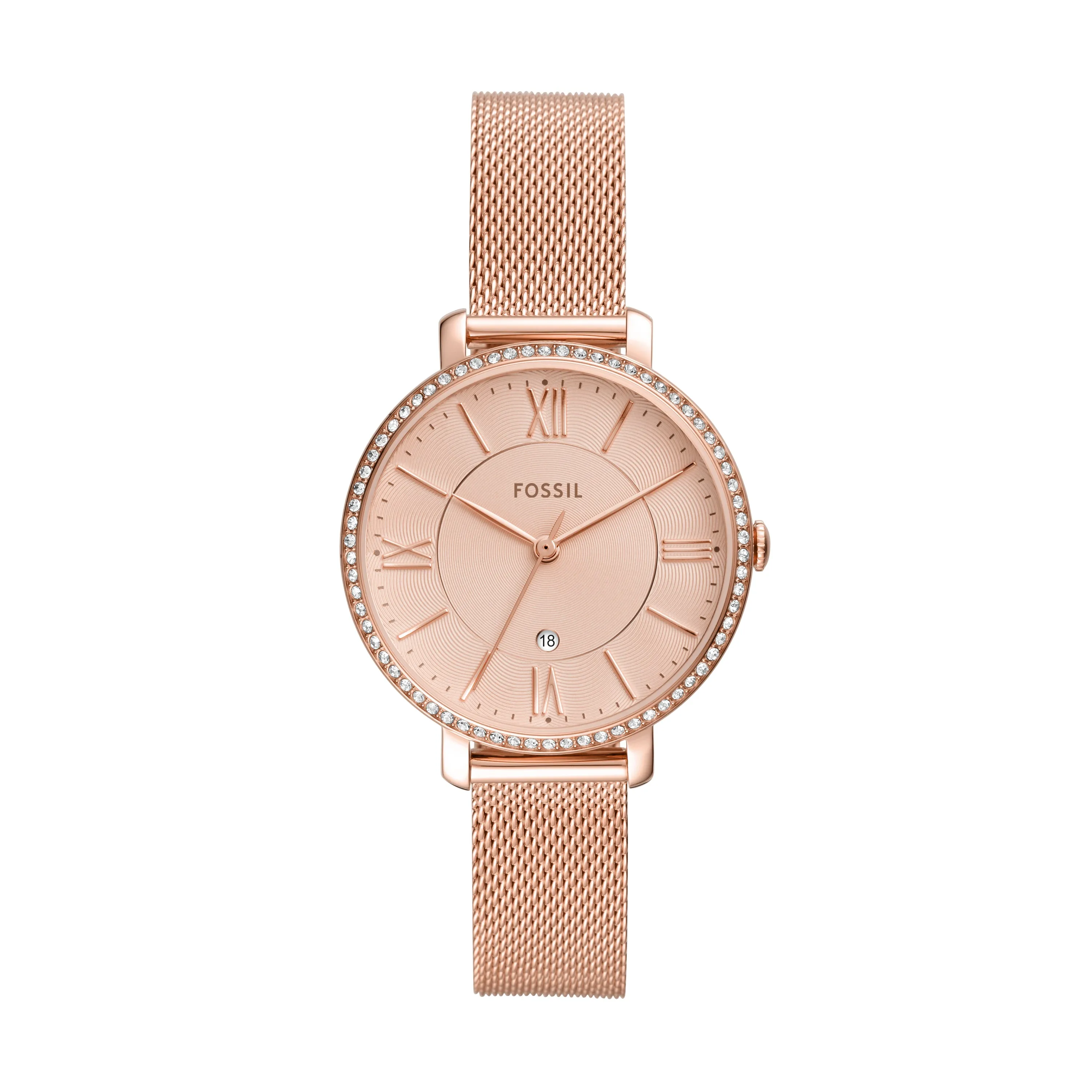 Jacqueline Three-Hand Date Rose Gold-Tone Stainless Steel Watch