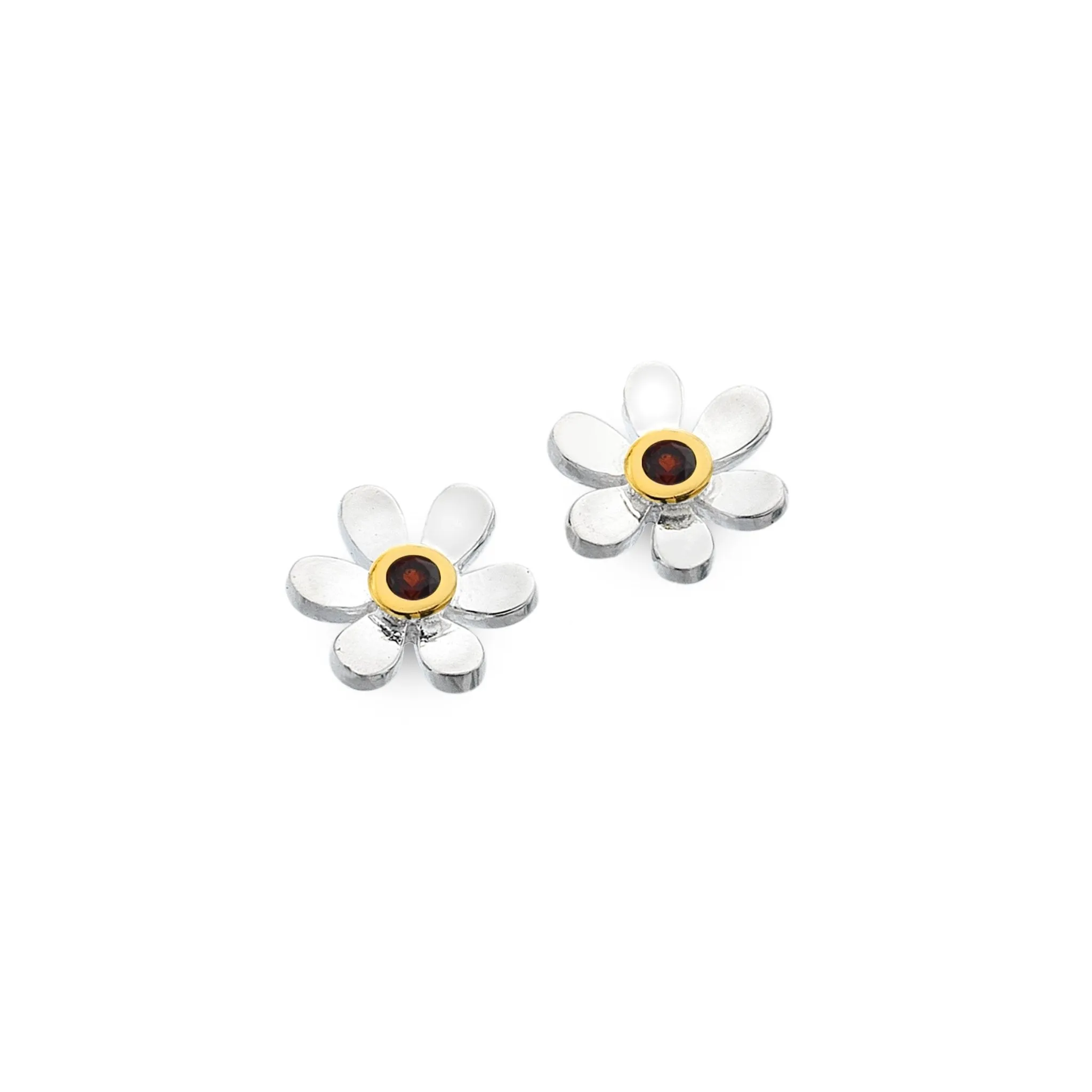 January birthstone daisy studs