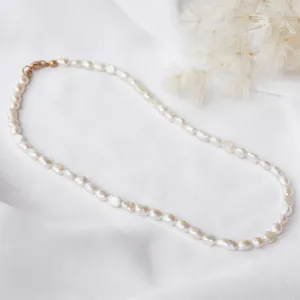 Kady - 18ct Gold or Silver Stainless Steel Pearl Necklace