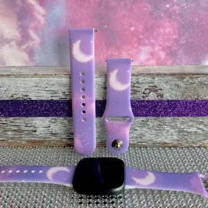 Lavender Sky Print Silicone Band For Fitbit Versa 1/2