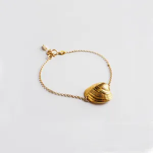 Master clam - charm bracelet - silver 925 - gold plated