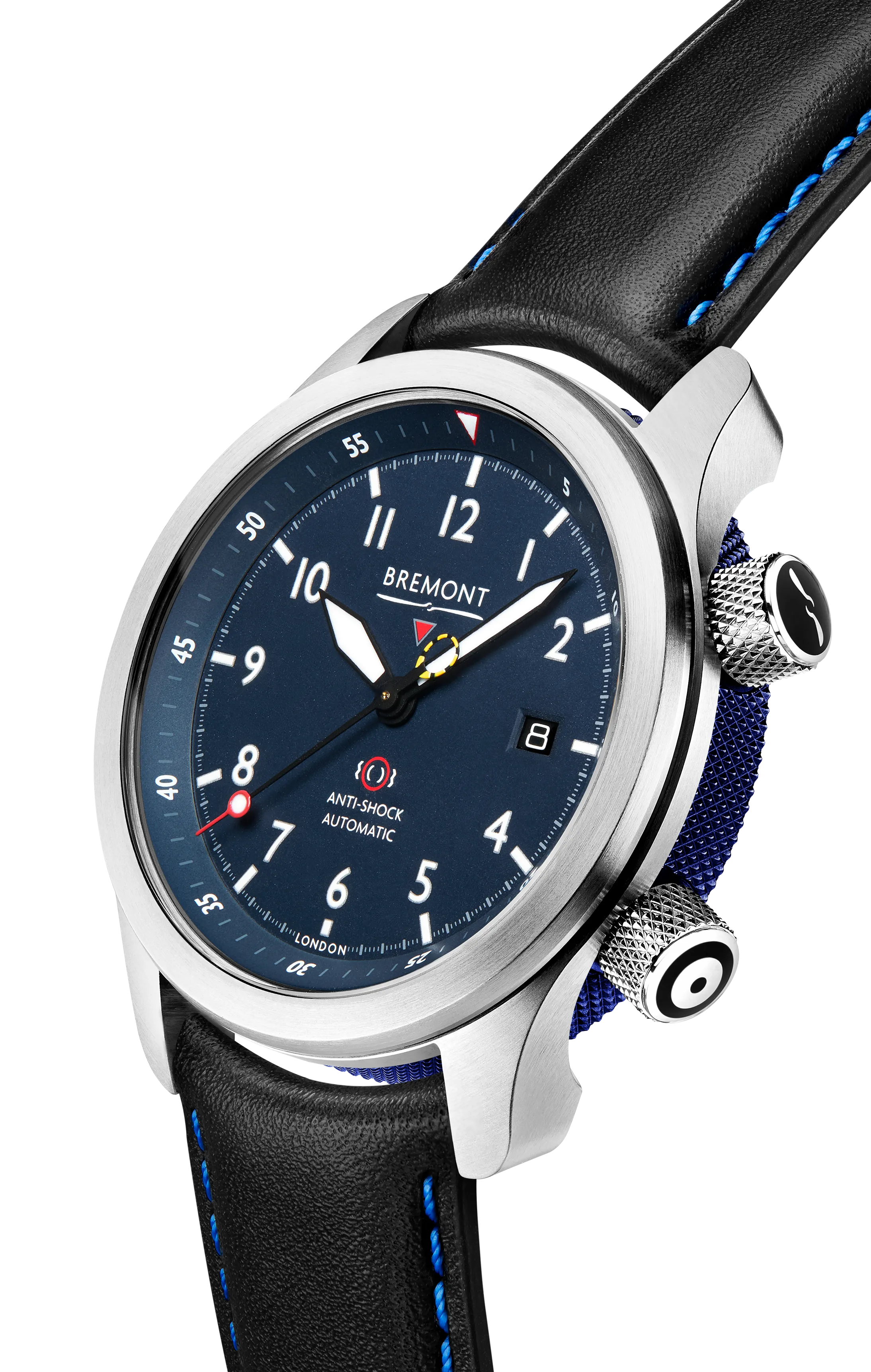 MBII Custom Stainless Steel, Blue Dial with Dark Blue Barrel & Closed Case Back