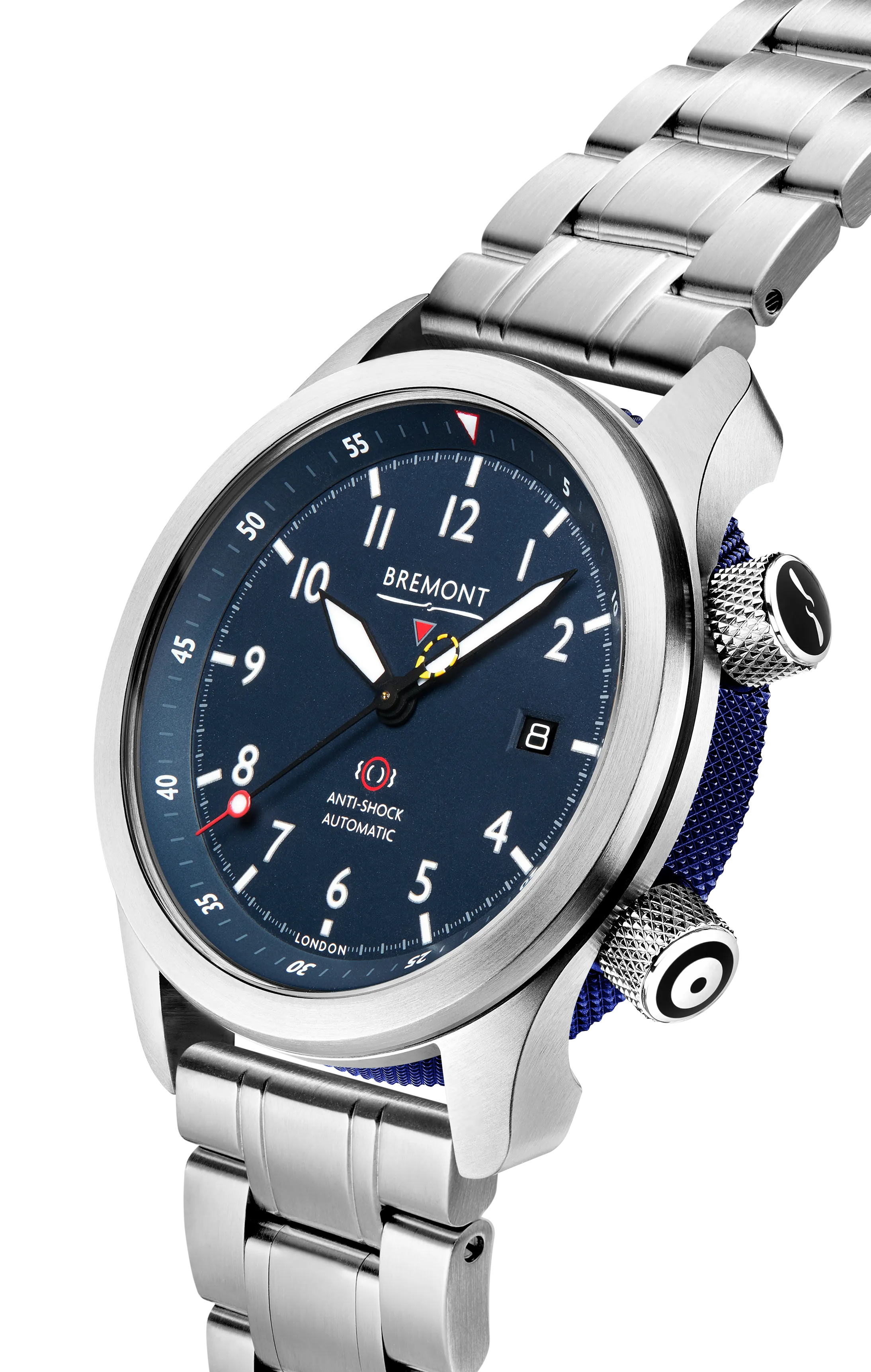 MBII Custom Stainless Steel, Blue Dial with Dark Blue Barrel & Closed Case Back