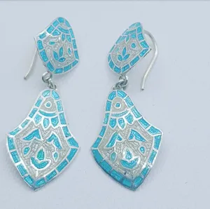 Meenakari enamel drop earrings