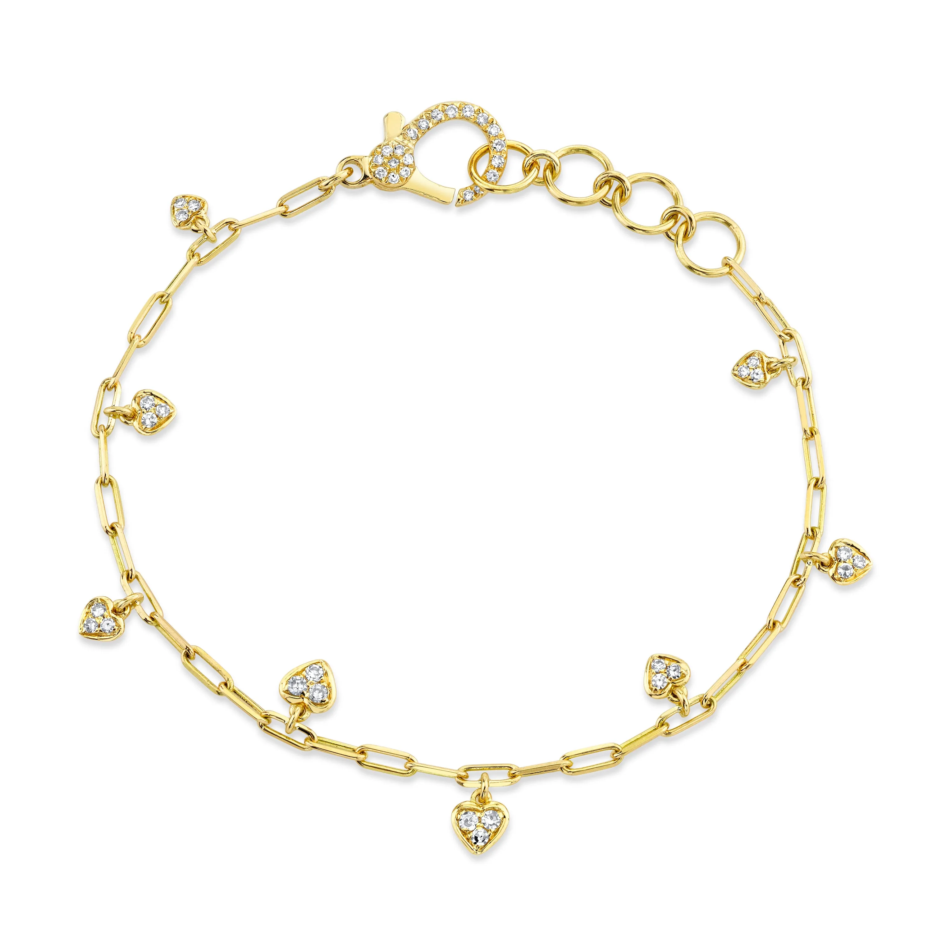 MINI ME DIAMOND PAVE BABY HEART DROP BRACELET