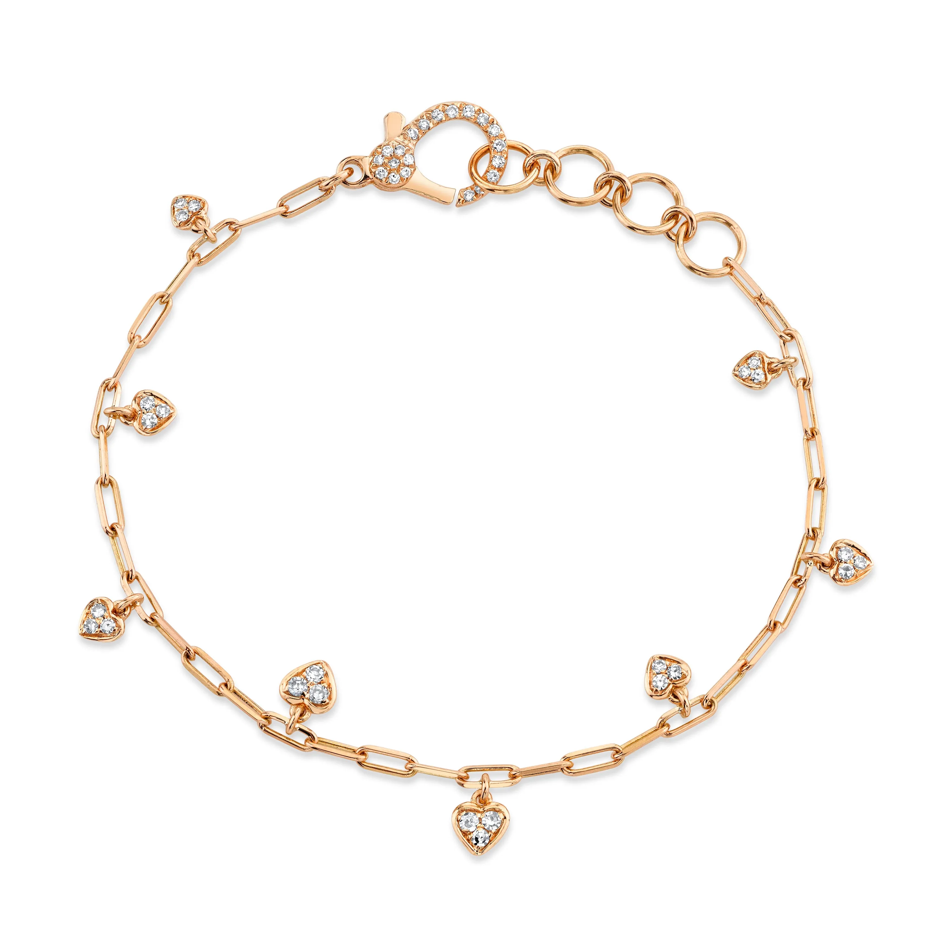 MINI ME DIAMOND PAVE BABY HEART DROP BRACELET