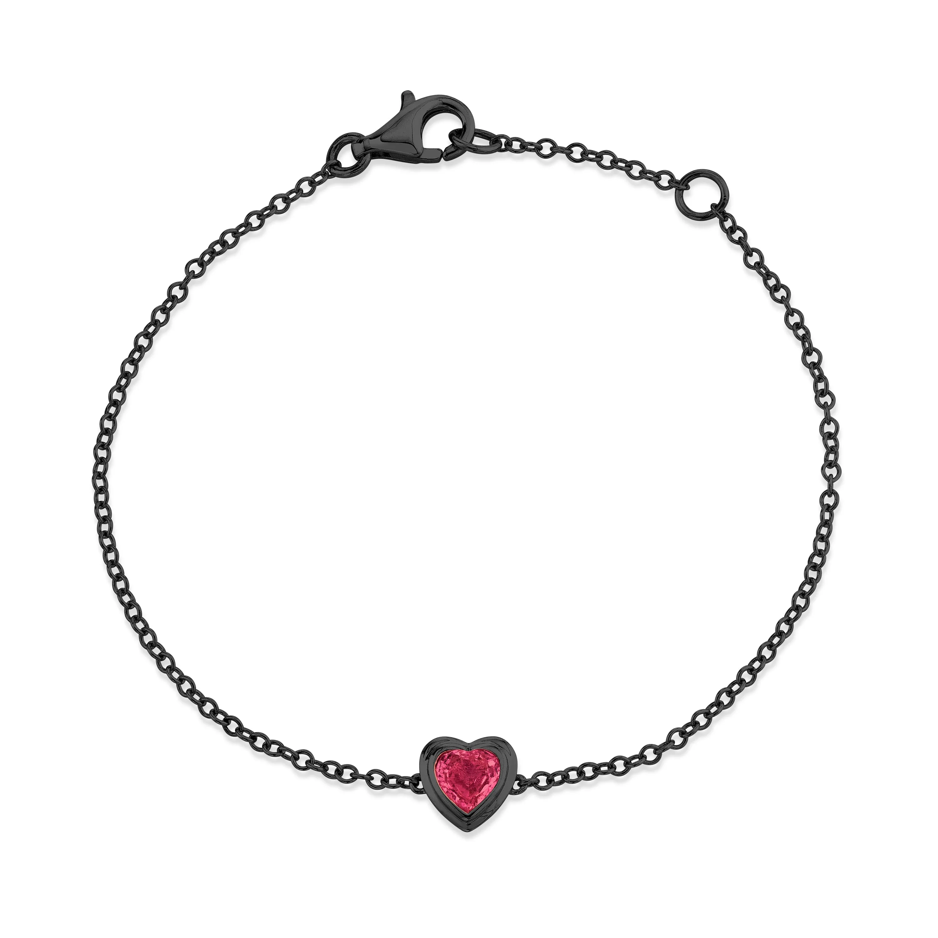 MINI ME RUBY BEZEL HEART BRACELET