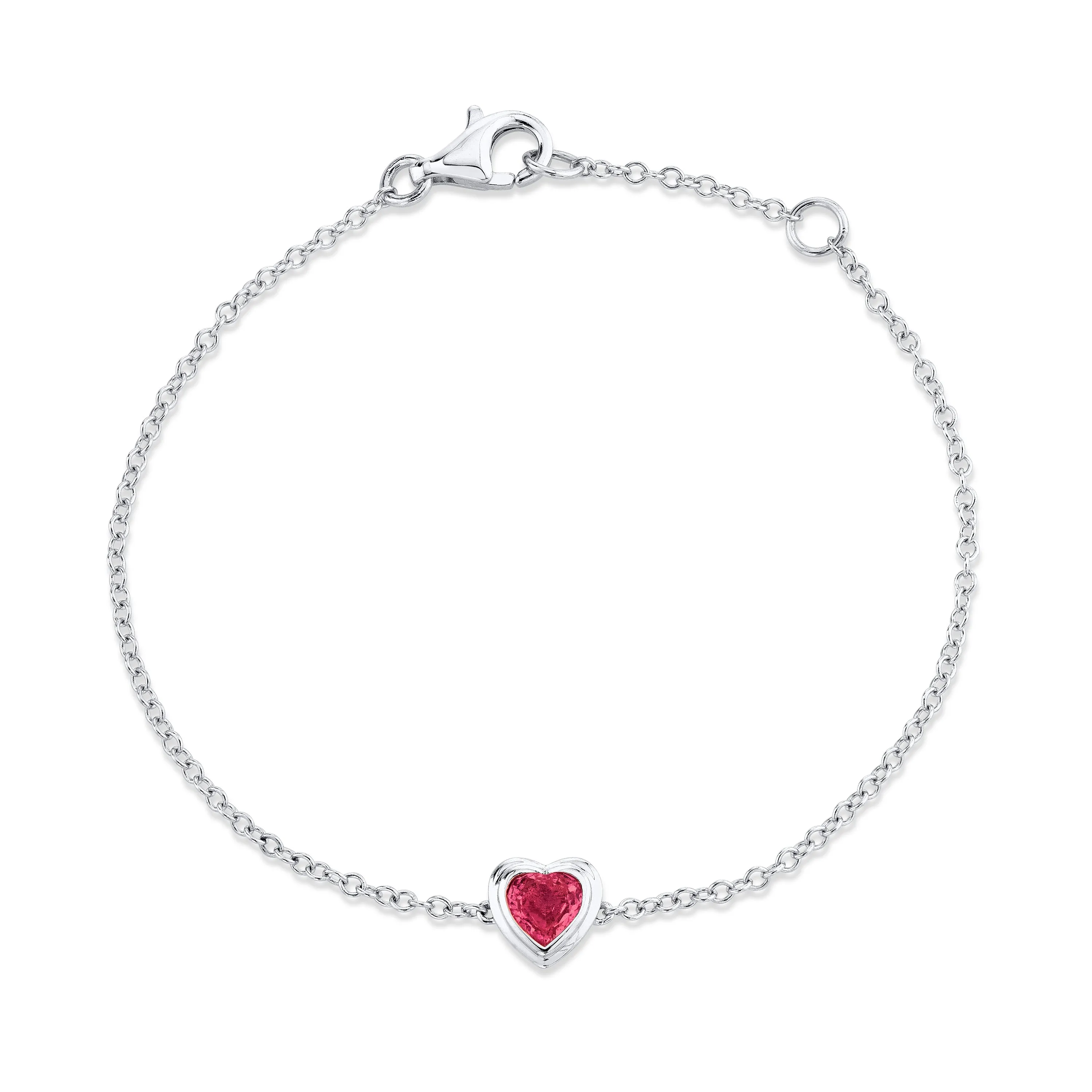 MINI ME RUBY BEZEL HEART BRACELET