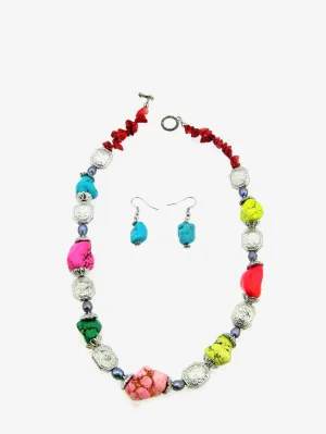 Montana West Multi-color Beads Short Necklace Set