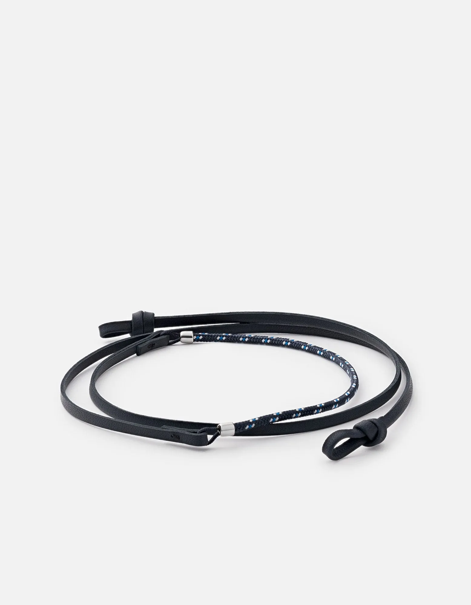 Nexus Leather Sunglass Cord, Sterling Silver