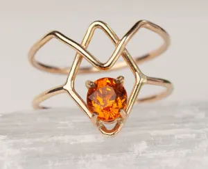 Orange Garnet Shiva Ring