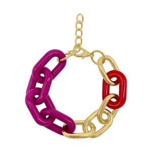 Oversized Color Link Bracelet gold