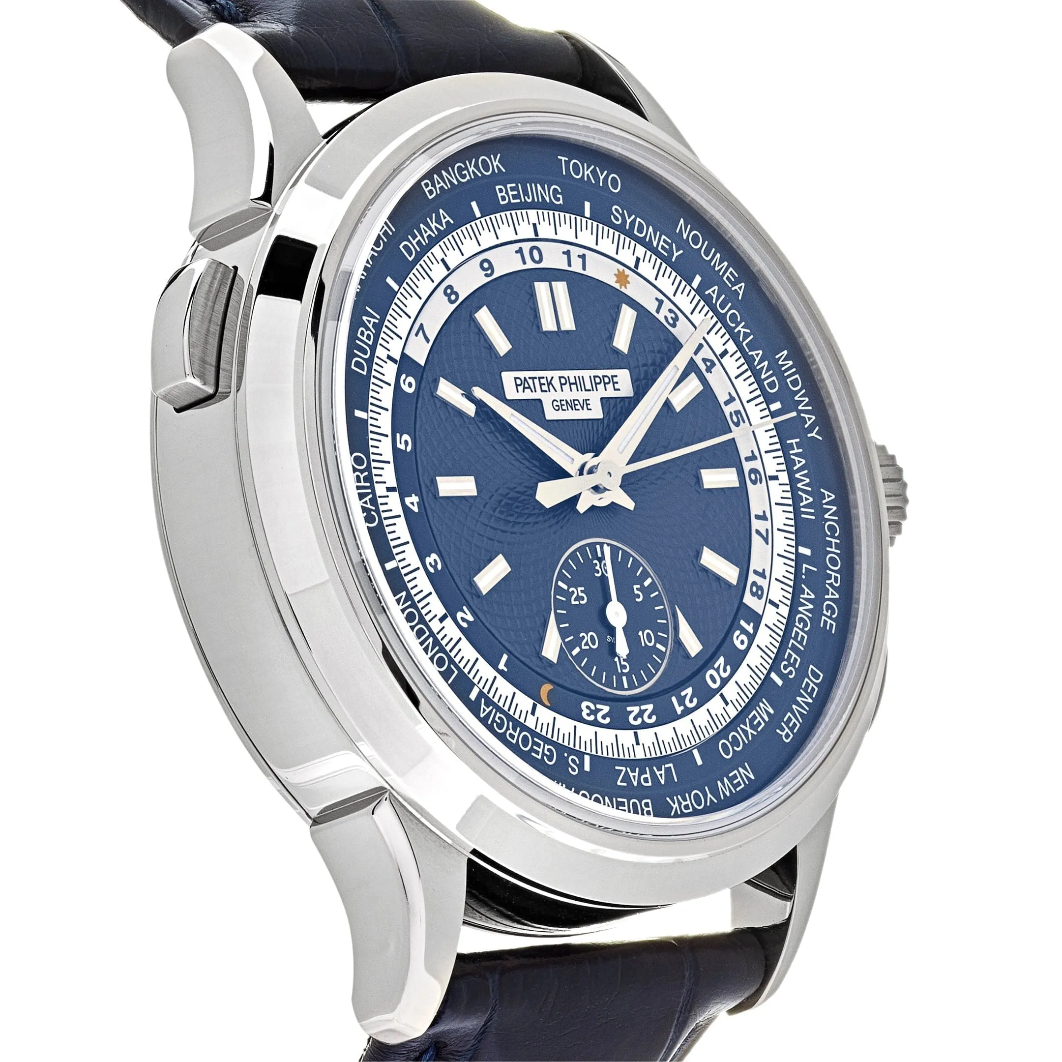 Patek Philippe Complications 5930G-010 World Time Flyback Chronograph White Gold Blue Dial (2022)