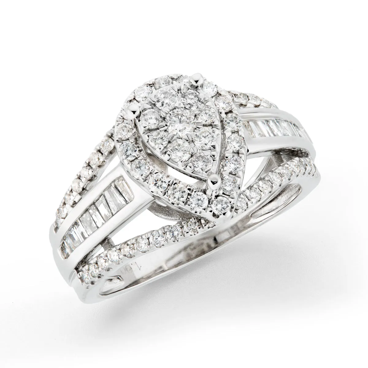 Pear Halo Ring