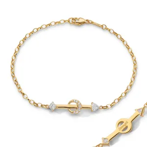 "Strength" Arrow and Diamond Petite Poesy Bracelet