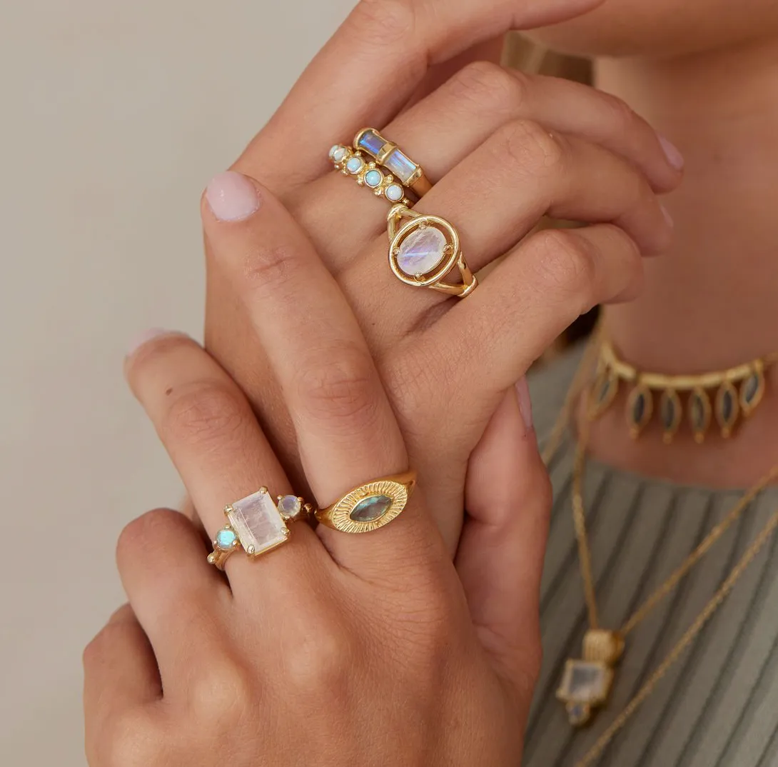 Radiance Moonstone Gold Ring