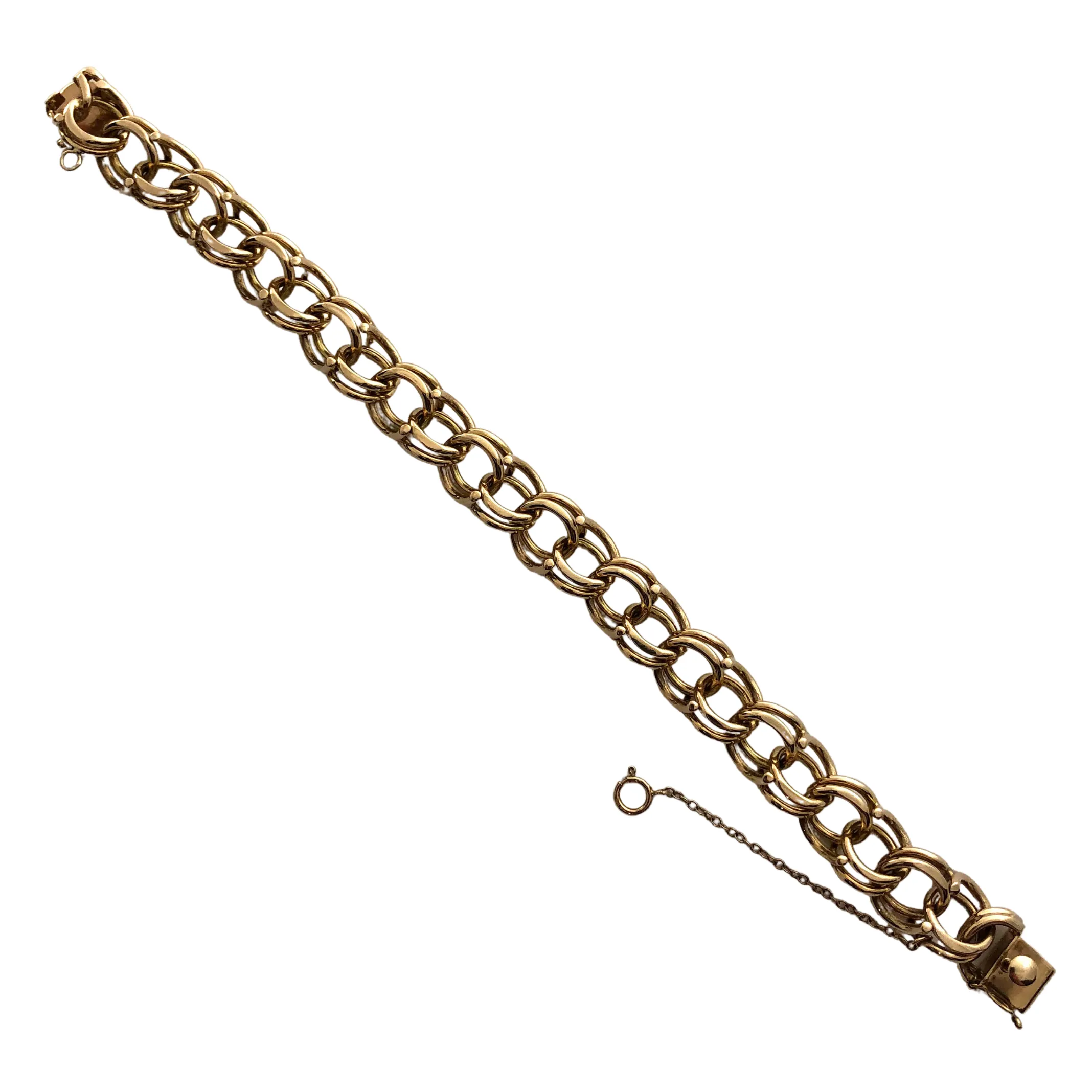 Retro 10K Yellow Gold Large Bismark Link Bracelet