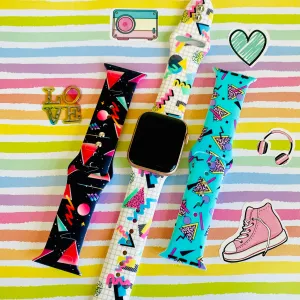 Retro Print Silicone Band For Apple Watch Multiple Colors Available