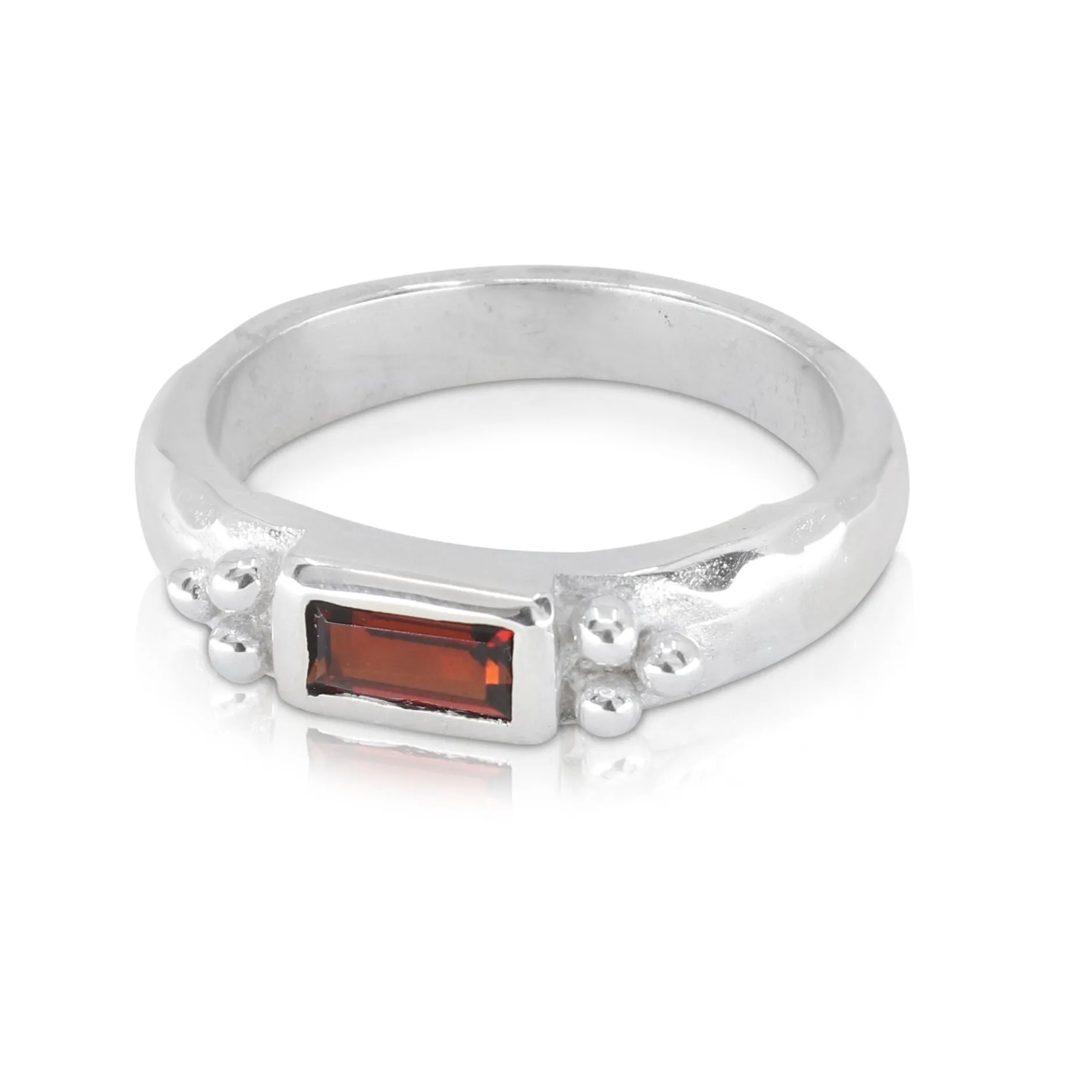 Reverence Garnet Silver Ring