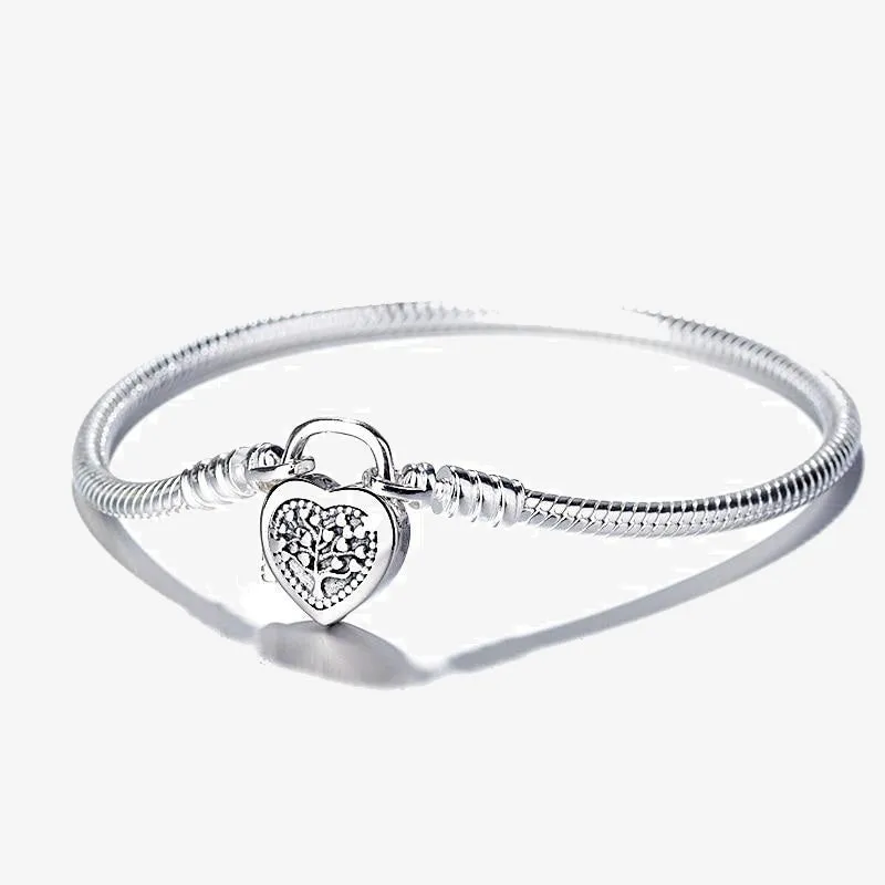 Silver Bracelet Snake Chain Bangle For European Silver