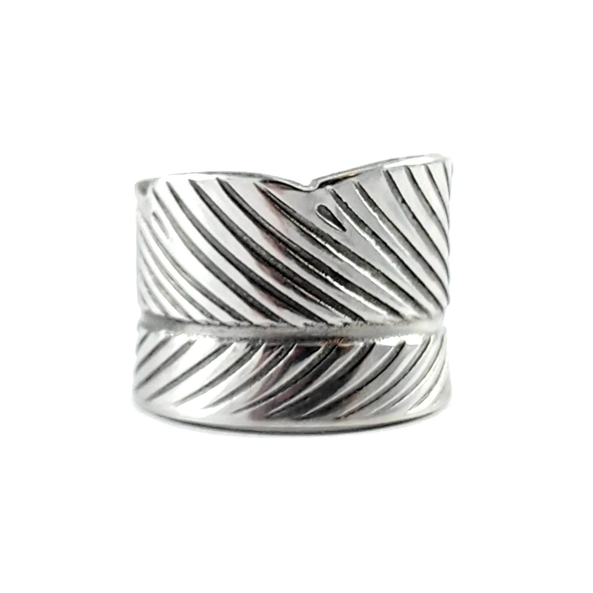 Stainless Steel Feather Spoon Ring