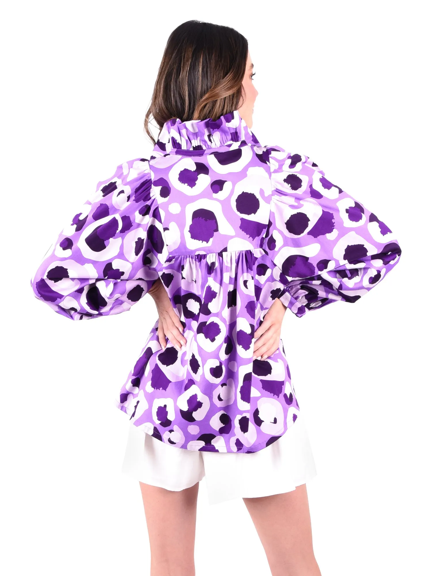 Stella Top - Purple Collegiate Cheetah