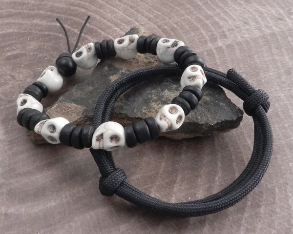 Stone Skull Bead Bracelet