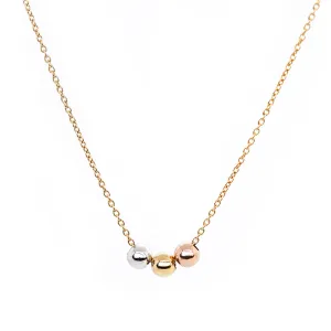 Triple Points Necklace, Solid Gold