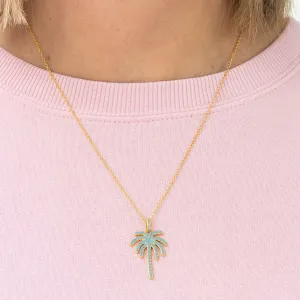 Turquoise Palm Tree Necklace