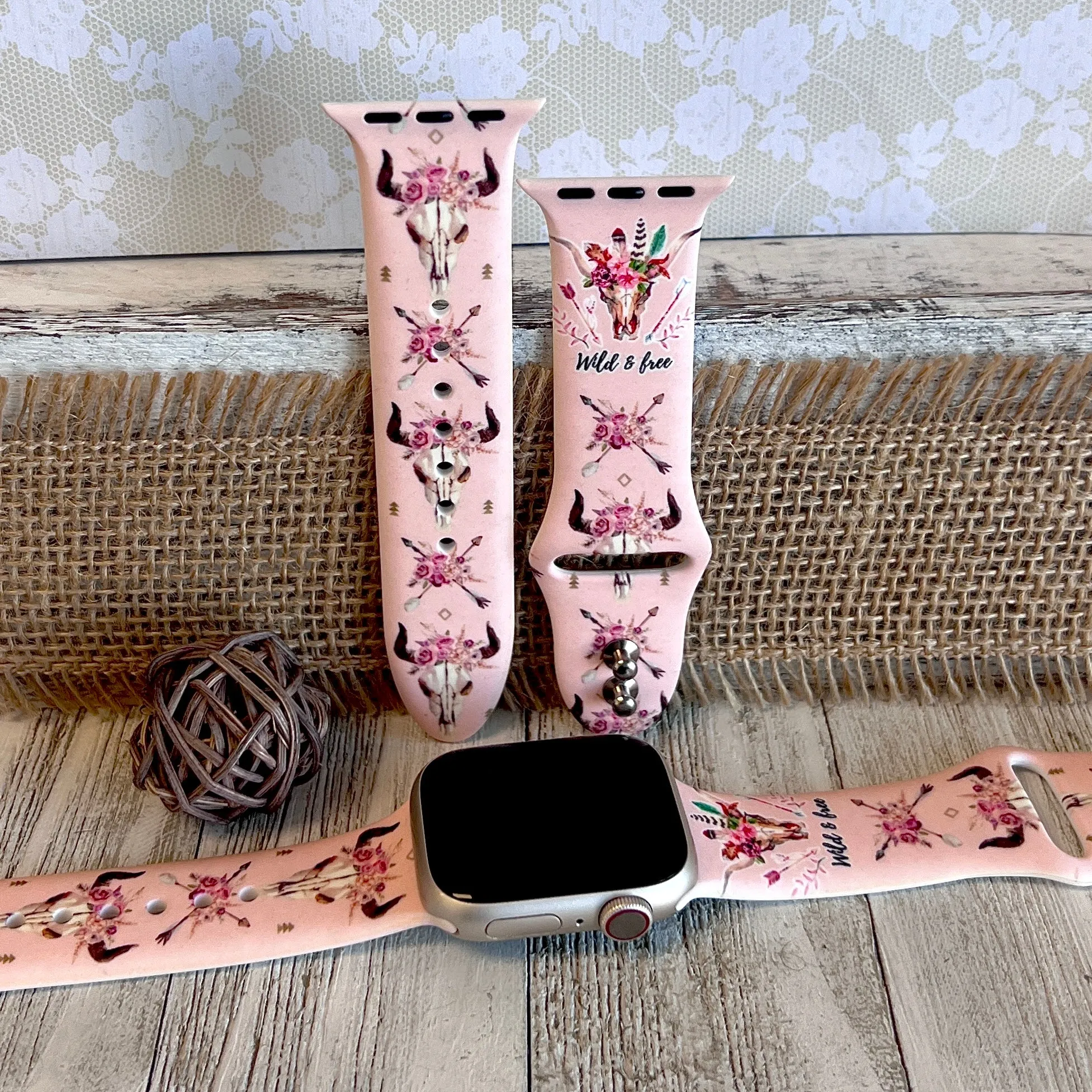 Wild & Free Print Silicone Band For Apple Watch