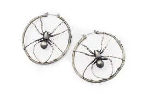 Wolf spider hoop earrings