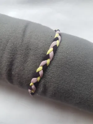 Yellow Pink Purple Braided Bracelet